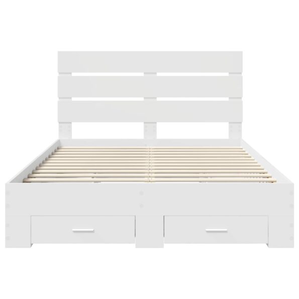 vidaXL Rám postele so zásuvkou Biela 140 x 200 cm Kompozitné drevo – Obrázok 8