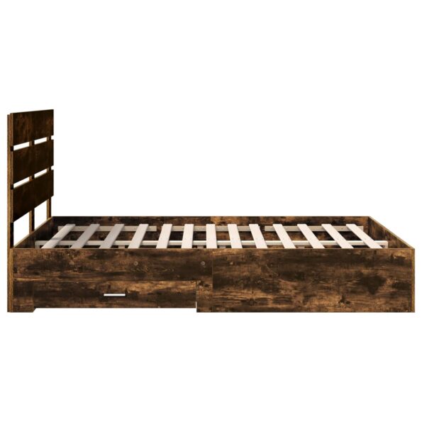 vidaXL Rám postele Dymová dub 140 x 200 cm Kompozitné drevo – Obrázok 9