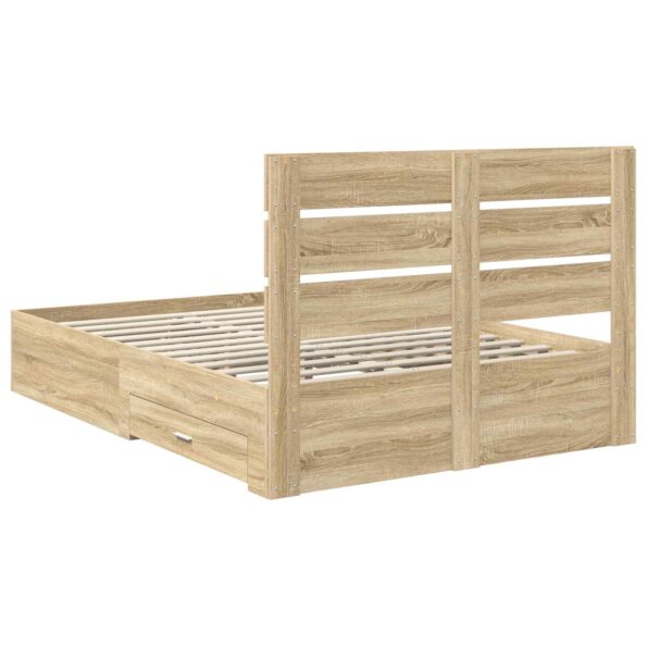 vidaXL Rám postele Sonoma dub 140 x 190 cm Kompozitné drevo – Obrázok 10