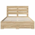 vidaXL Rám postele Sonoma dub 140 x 190 cm Kompozitné drevo – Obrázok 8