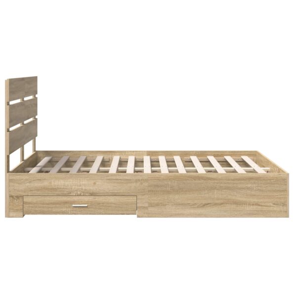vidaXL Rám postele Sonoma dub 140 x 190 cm Kompozitné drevo – Obrázok 9