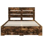 vidaXL Rám postele Dymová dub 140 x 190 cm Kompozitné drevo – Obrázok 8
