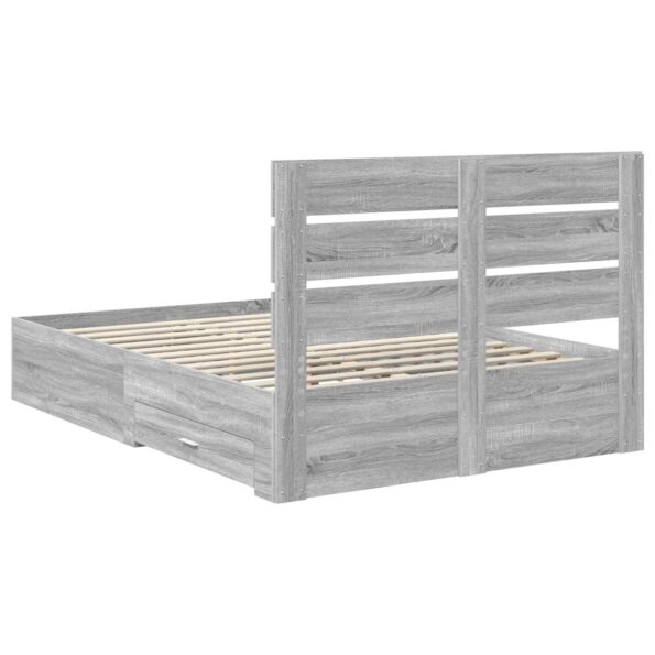vidaXL Rám postele Sivý Sonoma 140 x 190 cm Kompozitné drevo – Obrázok 10