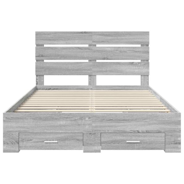 vidaXL Rám postele Sivý Sonoma 140 x 190 cm Kompozitné drevo – Obrázok 8