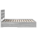 vidaXL Rám postele Sivý Sonoma 140 x 190 cm Kompozitné drevo – Obrázok 9