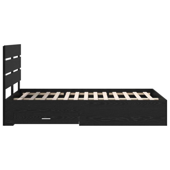 vidaXL Rám postele Čierny dub 135 x 190 cm Kompozitné drevo – Obrázok 9