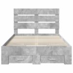 vidaXL Rám postele Betónová šedá 135 x 190 cm Kompozitné drevo – Obrázok 8