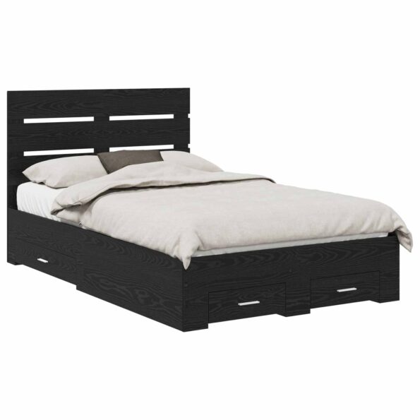 vidaXL Rám postele Čierny dub 120 x 200 cm Kompozitné drevo – Obrázok 2