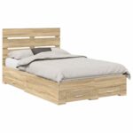 vidaXL Rám postele Sonoma dub 120 x 200 cm Kompozitné drevo – Obrázok 2