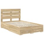 vidaXL Rám postele Sonoma dub 120 x 200 cm Kompozitné drevo – Obrázok 4