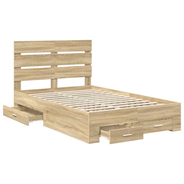 vidaXL Rám postele Sonoma dub 120 x 200 cm Kompozitné drevo – Obrázok 5