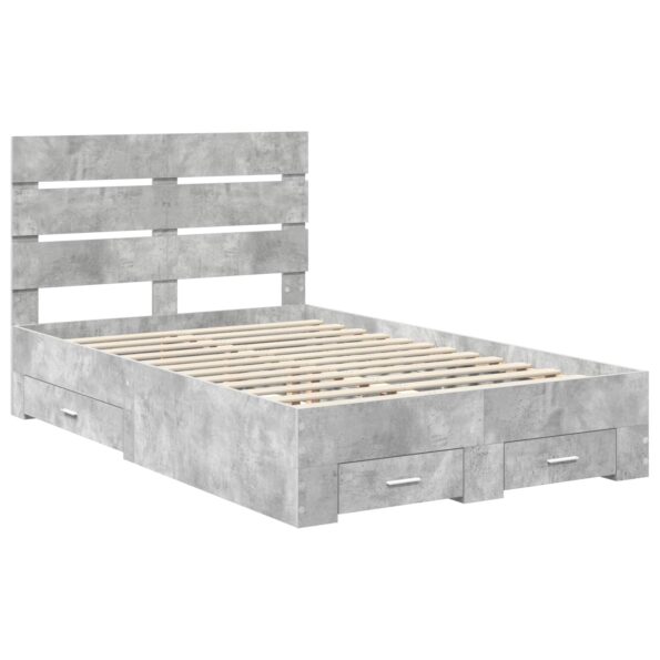 vidaXL Rám postele Betónová šedá 120 x 200 cm Kompozitné drevo – Obrázok 4