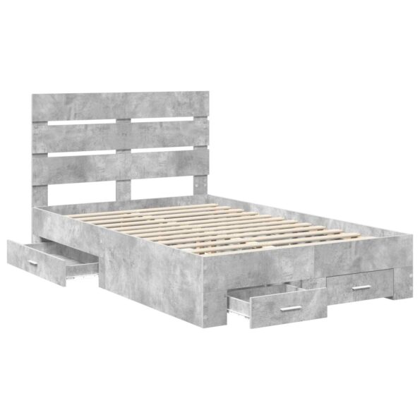 vidaXL Rám postele Betónová šedá 120 x 200 cm Kompozitné drevo – Obrázok 5