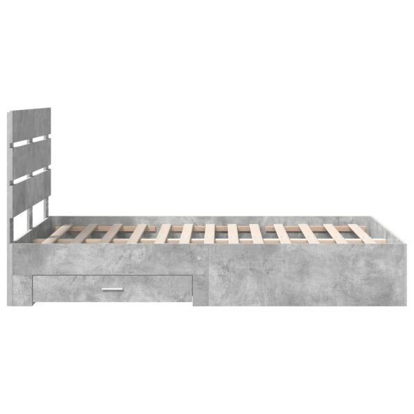 vidaXL Rám postele Betónová šedá 120 x 200 cm Kompozitné drevo – Obrázok 9