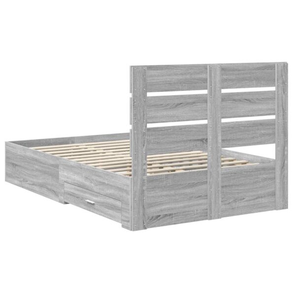 vidaXL Rám postele Sivý Sonoma 120 x 200 cm Kompozitné drevo – Obrázok 10