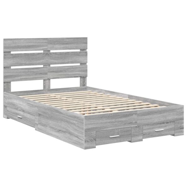 vidaXL Rám postele Sivý Sonoma 120 x 200 cm Kompozitné drevo – Obrázok 4