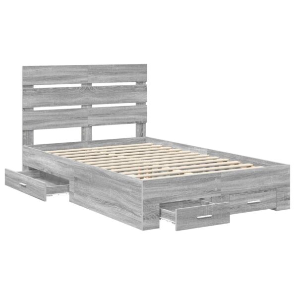 vidaXL Rám postele Sivý Sonoma 120 x 200 cm Kompozitné drevo – Obrázok 5