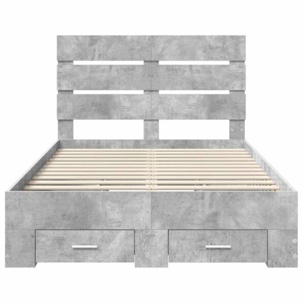 vidaXL Rám postele Betónová šedá 120 x 190 cm Kompozitné drevo – Obrázok 8