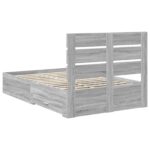 vidaXL Rám postele Sivý Sonoma 120 x 190 cm Kompozitné drevo – Obrázok 10