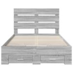 vidaXL Rám postele Sivý Sonoma 120 x 190 cm Kompozitné drevo – Obrázok 8