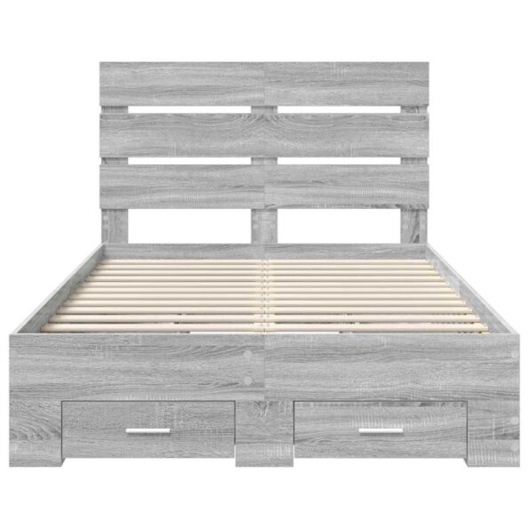 vidaXL Rám postele Sivý Sonoma 120 x 190 cm Kompozitné drevo – Obrázok 8