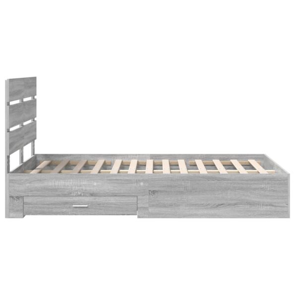 vidaXL Rám postele Sivý Sonoma 120 x 190 cm Kompozitné drevo – Obrázok 9