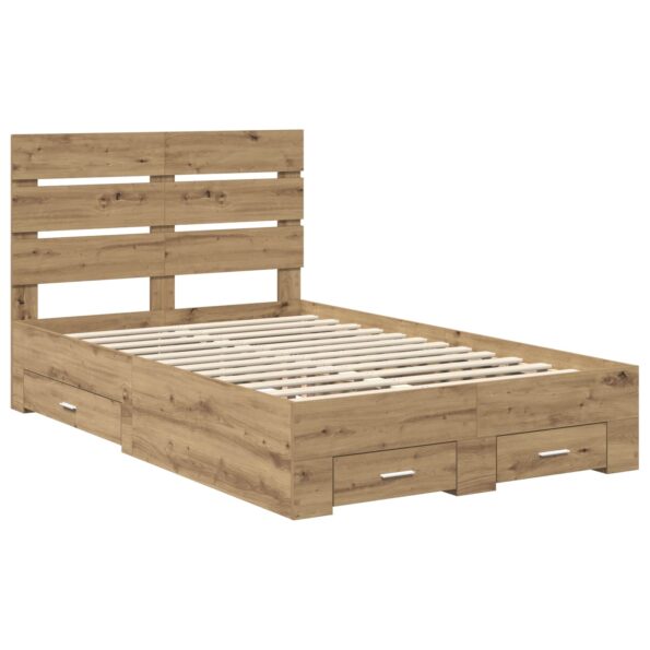 vidaXL Rám postele Remeselný dub 120 x 190 cm Kompozitné drevo – Obrázok 4