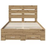 vidaXL Rám postele Remeselný dub 120 x 190 cm Kompozitné drevo – Obrázok 8