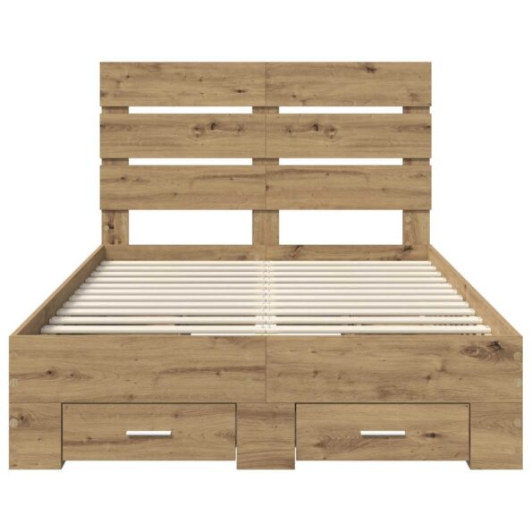 vidaXL Rám postele Remeselný dub 120 x 190 cm Kompozitné drevo – Obrázok 8