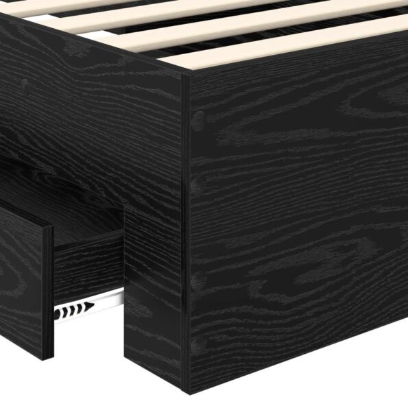 vidaXL Rám postele Čierny dub 100 x 200 cm Kompozitné drevo – Obrázok 10