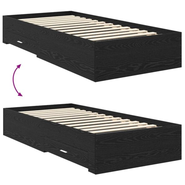 vidaXL Rám postele Čierny dub 100 x 200 cm Kompozitné drevo – Obrázok 12