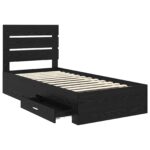 vidaXL Rám postele Čierny dub 100 x 200 cm Kompozitné drevo – Obrázok 5