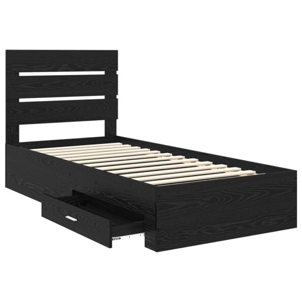 vidaXL Rám postele Čierny dub 100 x 200 cm Kompozitné drevo – Obrázok 5