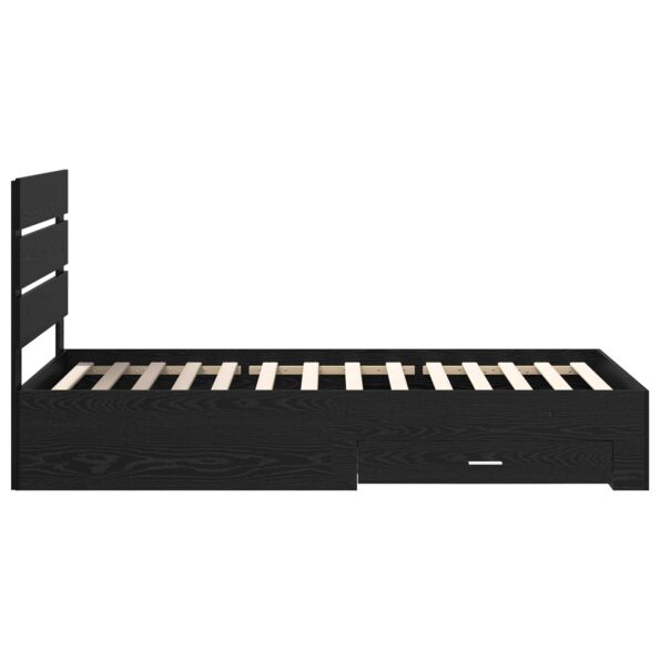 vidaXL Rám postele Čierny dub 100 x 200 cm Kompozitné drevo – Obrázok 8