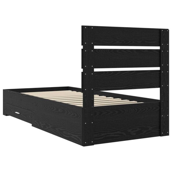 vidaXL Rám postele Čierny dub 100 x 200 cm Kompozitné drevo – Obrázok 9