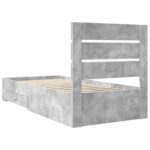 vidaXL Rám postele Betónová šedá 100 x 200 cm Kompozitné drevo – Obrázok 9