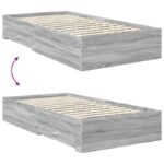 vidaXL Rám postele Sivý Sonoma 100 x 200 cm Kompozitné drevo – Obrázok 12