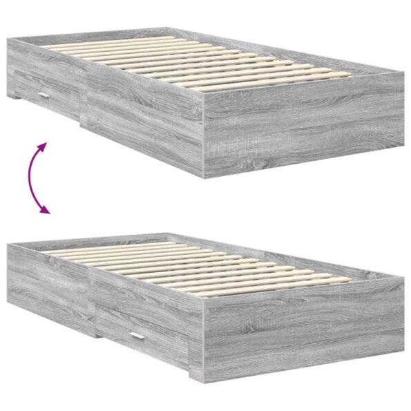 vidaXL Rám postele Sivý Sonoma 100 x 200 cm Kompozitné drevo – Obrázok 12