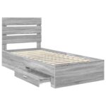 vidaXL Rám postele Sivý Sonoma 100 x 200 cm Kompozitné drevo – Obrázok 5