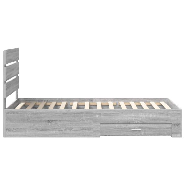 vidaXL Rám postele Sivý Sonoma 100 x 200 cm Kompozitné drevo – Obrázok 8