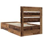 vidaXL Rám postele Staré drevo 100 x 200 cm Kompozitné drevo – Obrázok 9