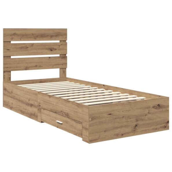 vidaXL Rám postele Remeselný dub 100 x 200 cm Kompozitné drevo – Obrázok 4