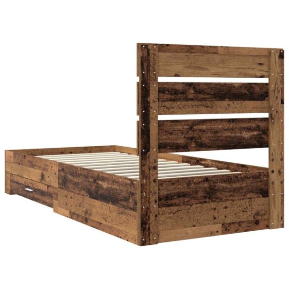 vidaXL Rám postele Staré drevo 90 x 200 cm Kompozitné drevo – Obrázok 9