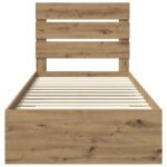 vidaXL Rám postele Remeselný dub 90 x 200 cm Kompozitné drevo – Obrázok 3