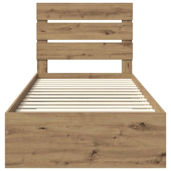 vidaXL Rám postele Remeselný dub 90 x 200 cm Kompozitné drevo – Obrázok 3
