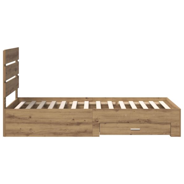 vidaXL Rám postele Remeselný dub 90 x 200 cm Kompozitné drevo – Obrázok 4
