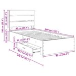 vidaXL Rám postele Remeselný dub 90 x 200 cm Kompozitné drevo – Obrázok 7