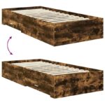 vidaXL Rám postele so zásuvkou Dymová dub 90 x 190 cm Kompozitné drevo – Obrázok 12
