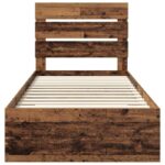 vidaXL Rám postele Staré drevo 90 x 190 cm Kompozitné drevo – Obrázok 7