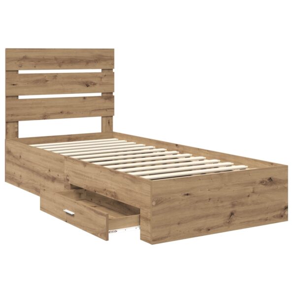 vidaXL Rám postele Remeselný dub 90 x 190 cm Kompozitné drevo – Obrázok 5